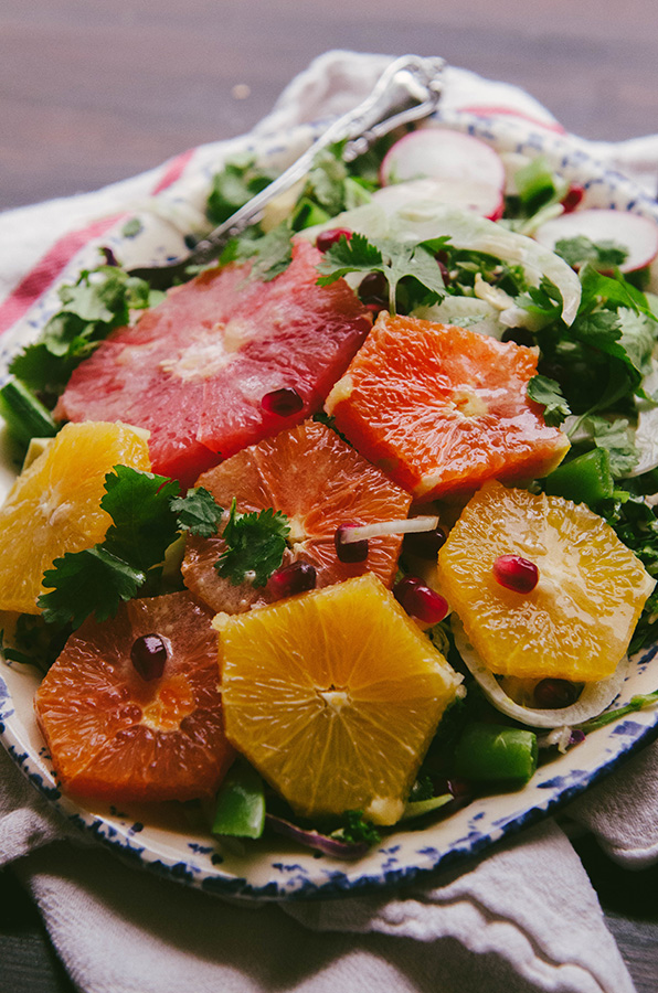 Citrus & Fennel Salad With Tahini Dressing | soletshantout.com #glutenfree #paleo #vegetarian #vegan #citrus #salad #tahini #fennel 